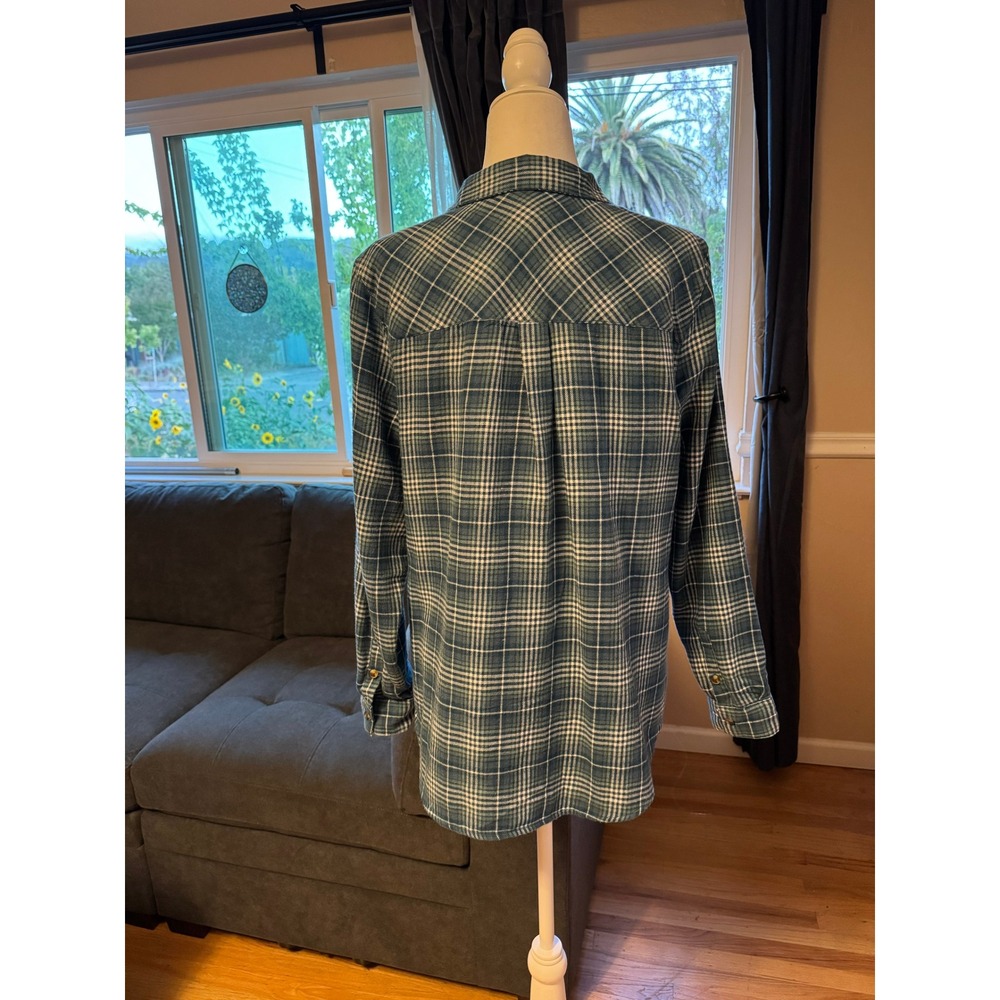 Dip Organic Cotton Plaid Long Sleeve Button Down‎ Shirt Women's Size Large - Picture 3 of 5